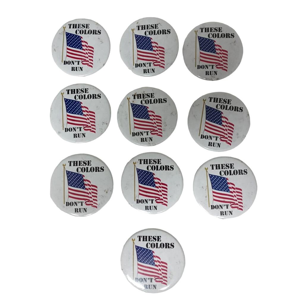 Patriotic Flag Buttons These Colors Don’t Run USA 250th July 4th Veterans RARE
